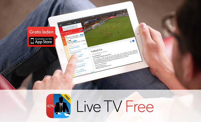 Mit der neuen Live TV Free App kann man sich unkompliziert die beliebtesten TV-Sendungen aufs iPhone oder iPad holen.