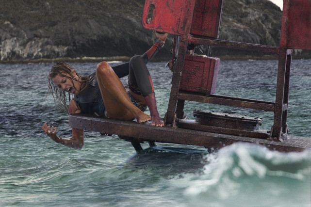 Surferin Nancy (Blake Lively) wird von einem Weißen Hai angegriffen. (© Sony Pictures)