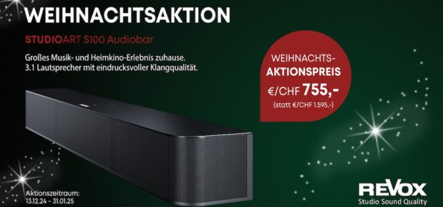 Weihnachtsaktion bei Revox: Die Studioart S100 Audiobar zum exklusiven Sonderpreis