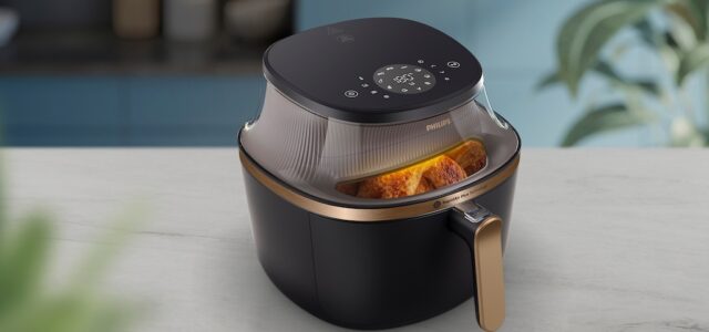 Klare Sicht, perfekte Ergebnisse: Mit dem Philips Airfryer 3000 Series dank integriertem Sichtfenster stets den Überblick behalten